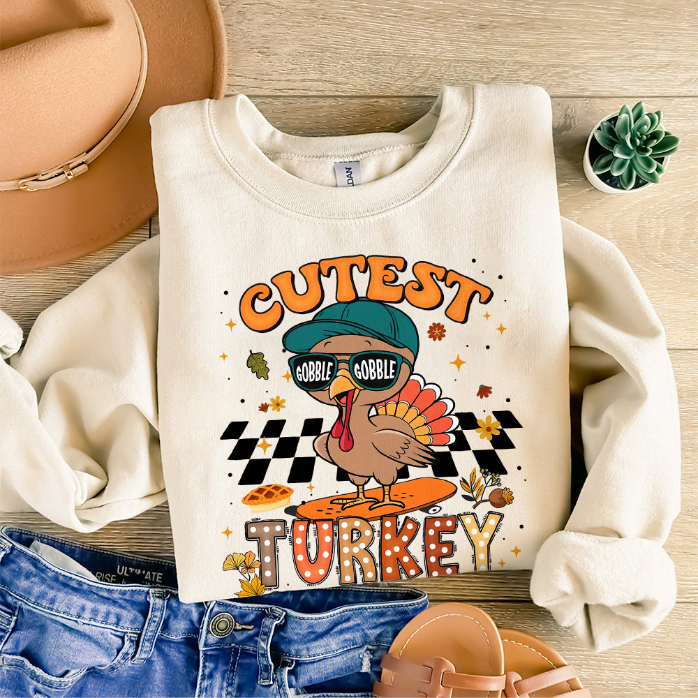 Cutest Turkey At The Table PNG, Cute Thanksgiving Png, Turkey Png, Thanksgiving Png, Coquette Bow, boyGirl Thanksgiving Kids sublimation S263 xanh 111124