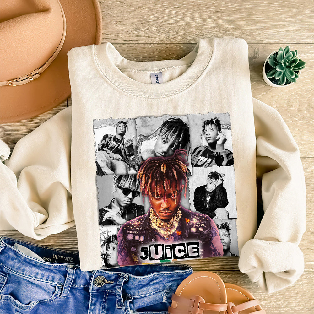 Juice Wrld Rap Shirt, Legends Never Die Album 90s Y2K Merch Vintage Hiphop Sweatshirt, V4, Juice Wrld Unisex Gift Hoodie TMN