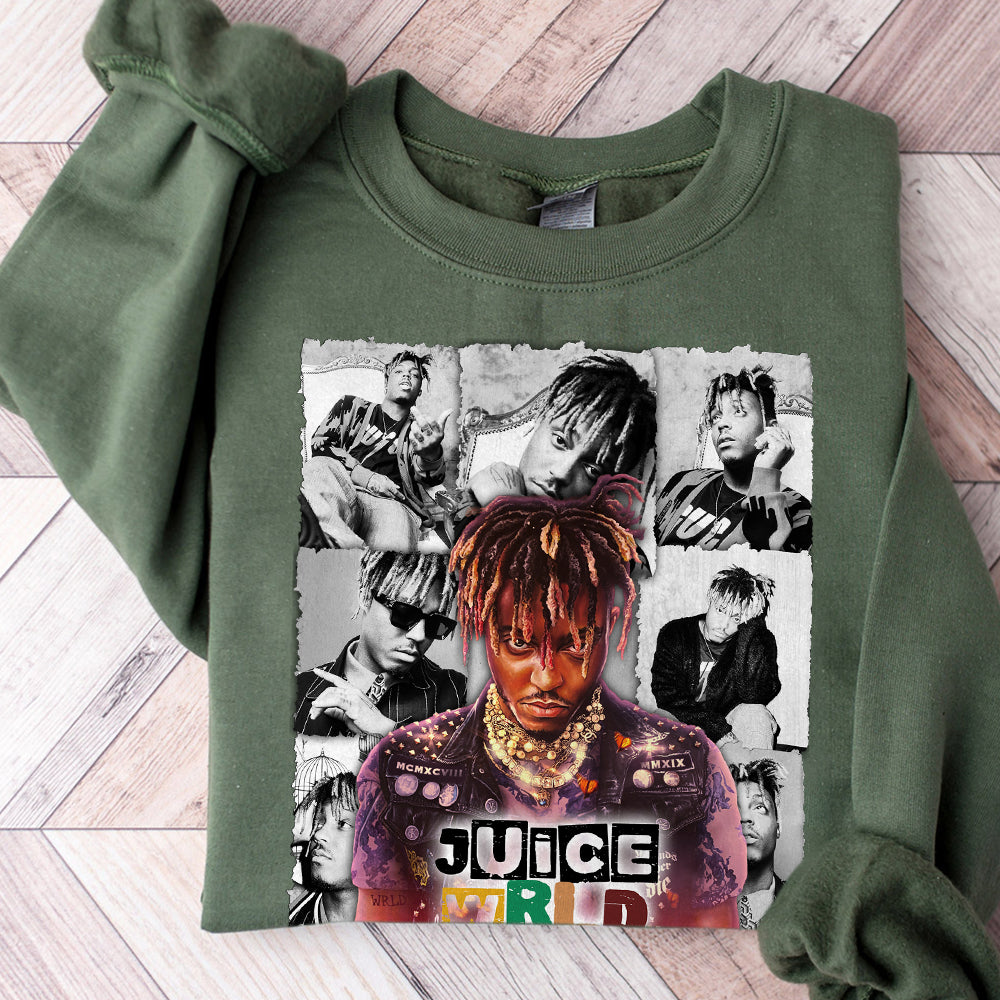 Juice Wrld Rap Shirt, Legends Never Die Album 90s Y2K Merch Vintage Hiphop Sweatshirt, V4, Juice Wrld Unisex Gift Hoodie TMN