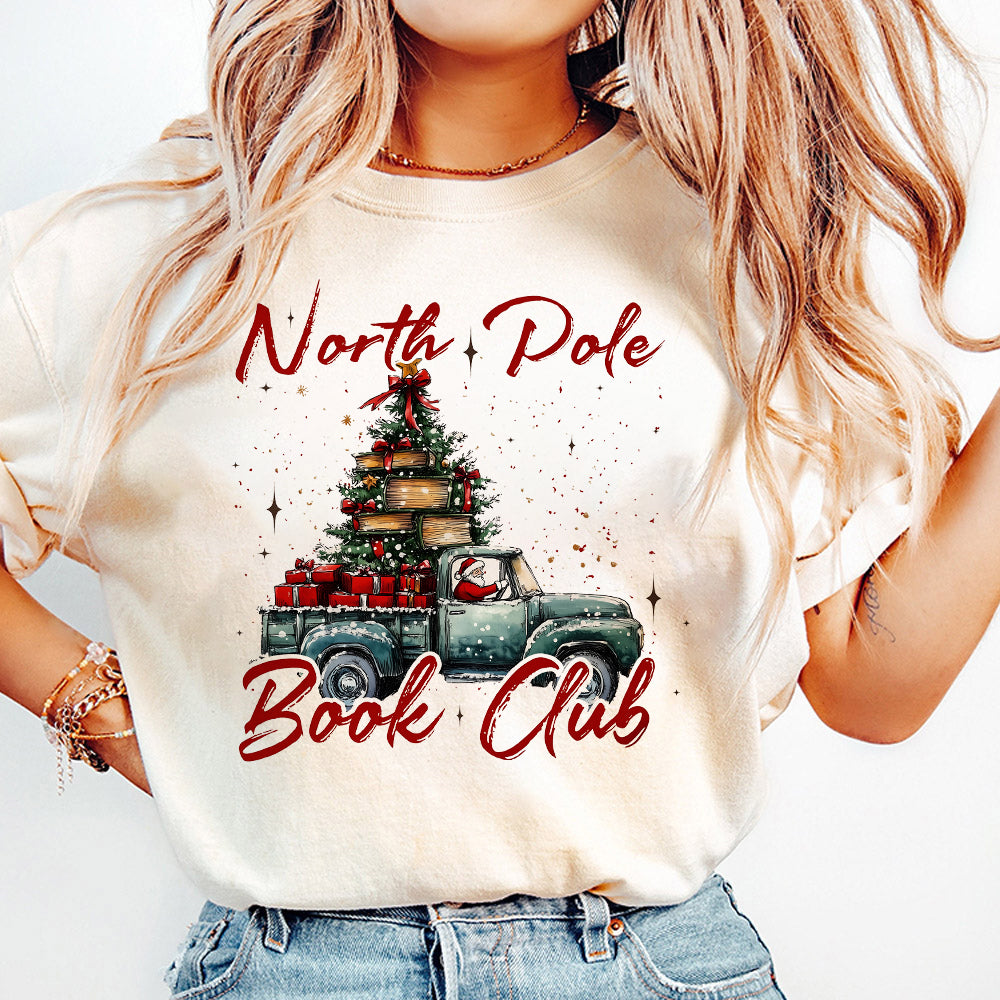 North Pole Book Tree Png, Christmas Truck Book Tree Farm Always Fresh Png Design,Christmas Png, Christmas Booked Sublimation Design Download S159