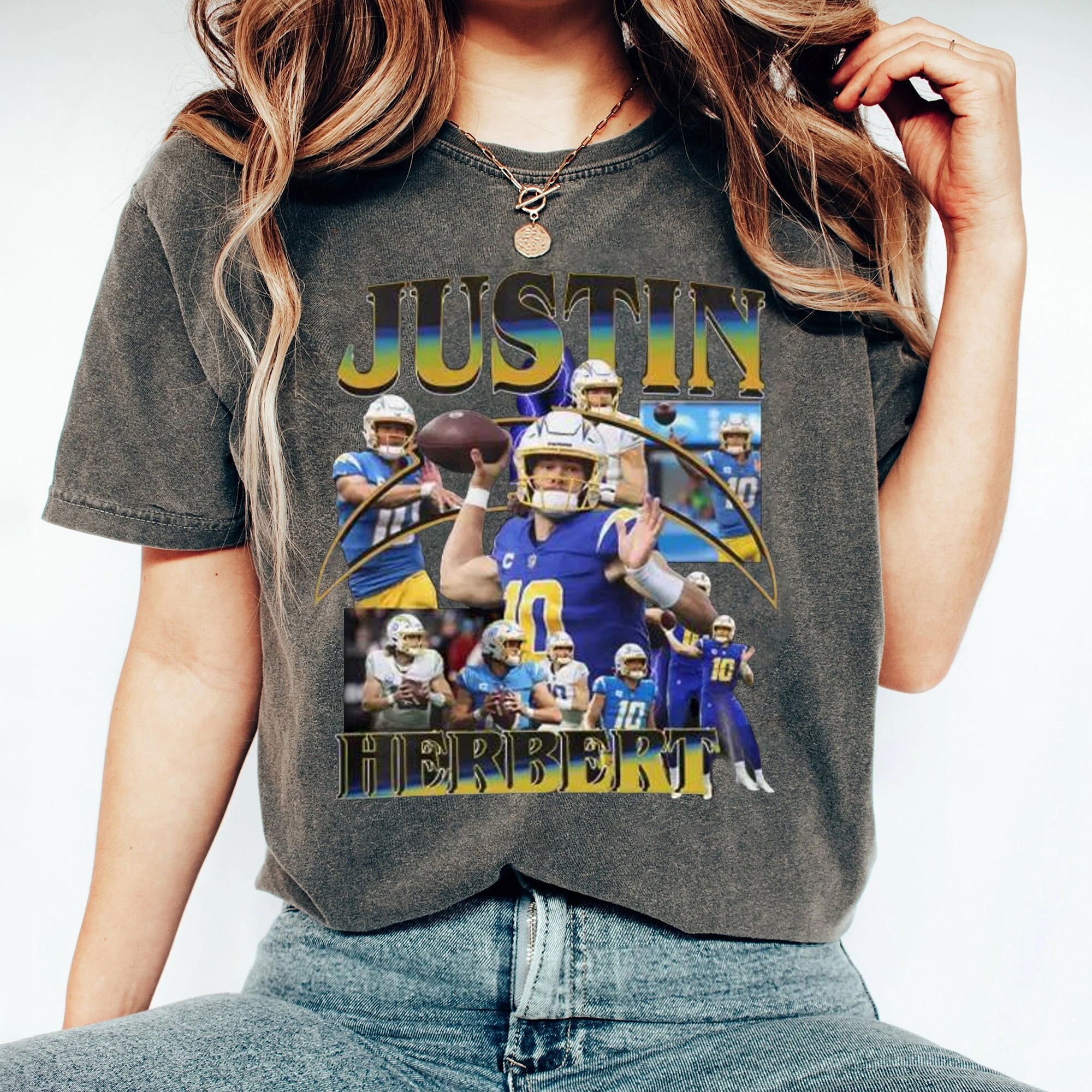 Justin Herbert Vintage 90s Graphic Style T-Shirt, Justin Herbert Shirt, Vintage Sport Tee, Unisex shirt, Football Bootleg Gift DDD