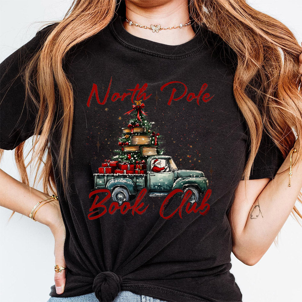 North Pole Book Tree Png, Christmas Truck Book Tree Farm Always Fresh Png Design,Christmas Png, Christmas Booked Sublimation Design Download S159