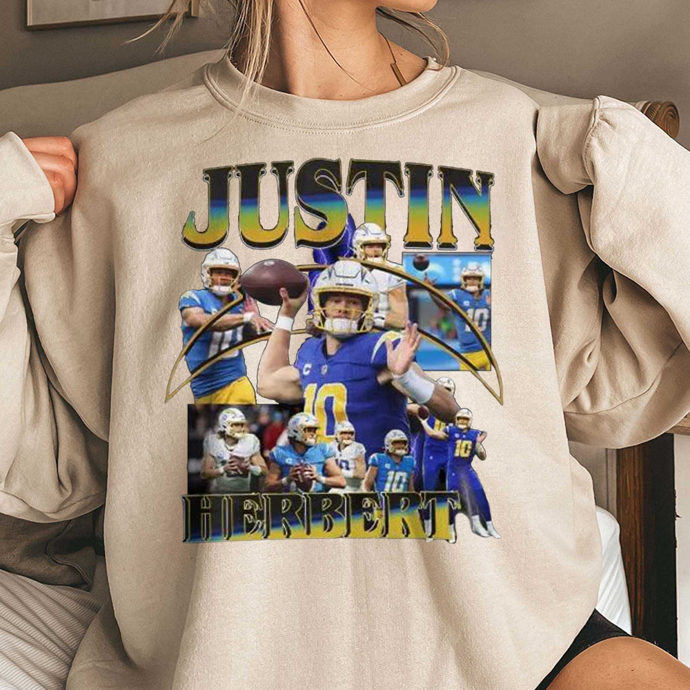 Justin Herbert Vintage 90s Graphic Style T-Shirt, Justin Herbert Shirt, Vintage Sport Tee, Unisex shirt, Football Bootleg Gift DDD