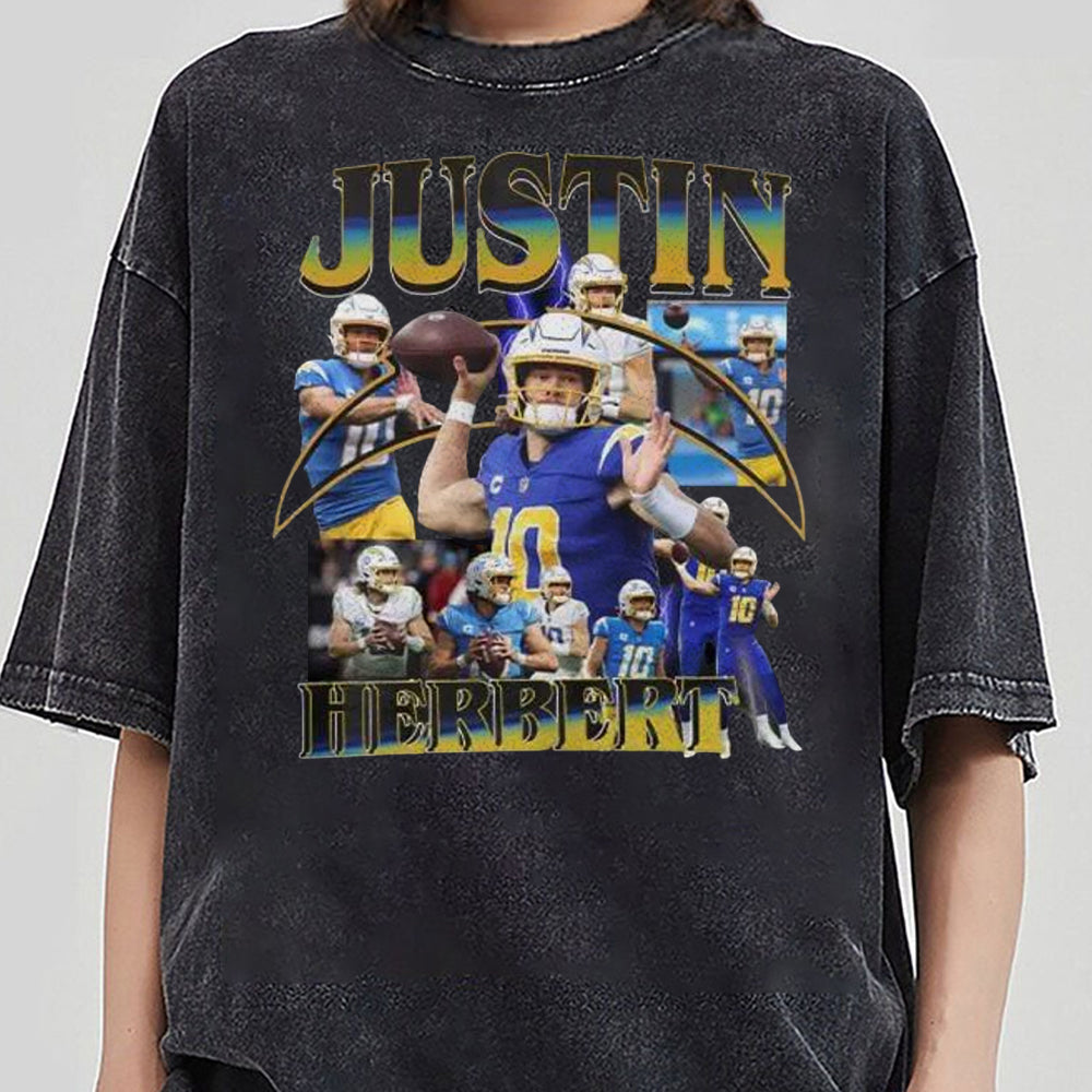 Justin Herbert Vintage 90s Graphic Style T-Shirt, Justin Herbert Shirt, Vintage Sport Tee, Unisex shirt, Football Bootleg Gift DDD