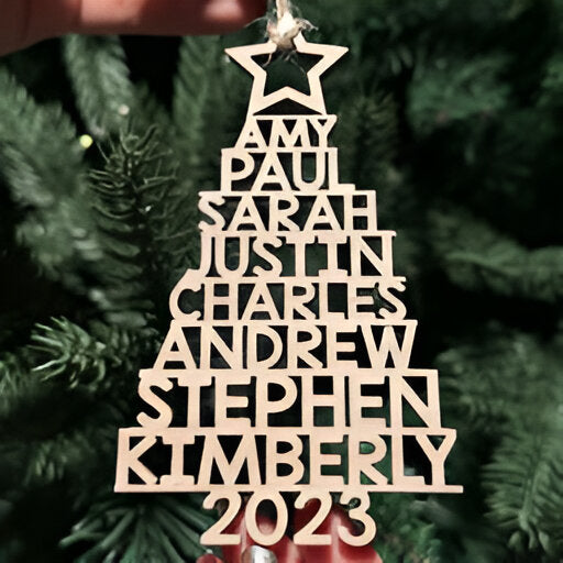 Family Christmas - Family Name Ornament - Wooden Personalized Ornament Gift for Family ORN2809