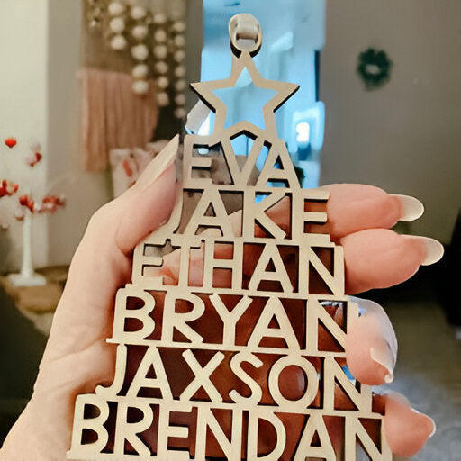 Family Christmas - Family Name Ornament - Wooden Personalized Ornament Gift for Family ORN2809