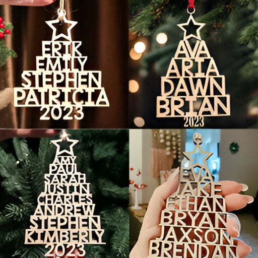 Family Christmas - Family Name Ornament - Wooden Personalized Ornament Gift for Family ORN2809