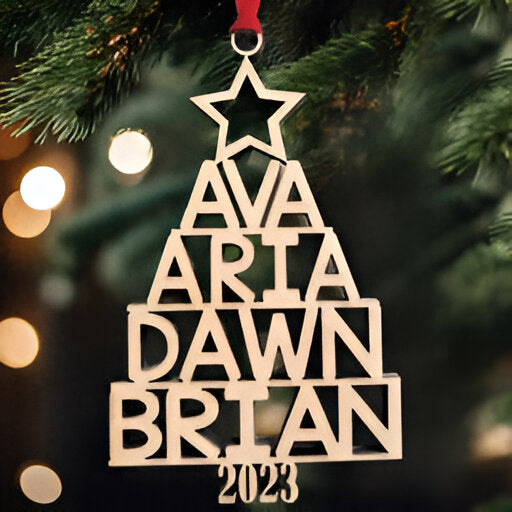 Family Christmas - Family Name Ornament - Wooden Personalized Ornament Gift for Family ORN2809