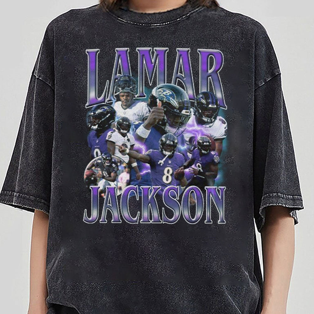 Lamar Jackson Vintage 90s Graphic Style T-Shirt, Lamar Jackson Shirt, Vintage Sport Tee, Unisex shirt FFF