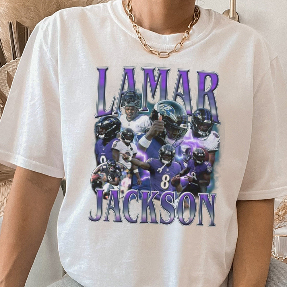 Lamar Jackson Vintage 90s Graphic Style T-Shirt, Lamar Jackson Shirt, Vintage Sport Tee, Unisex shirt FFF