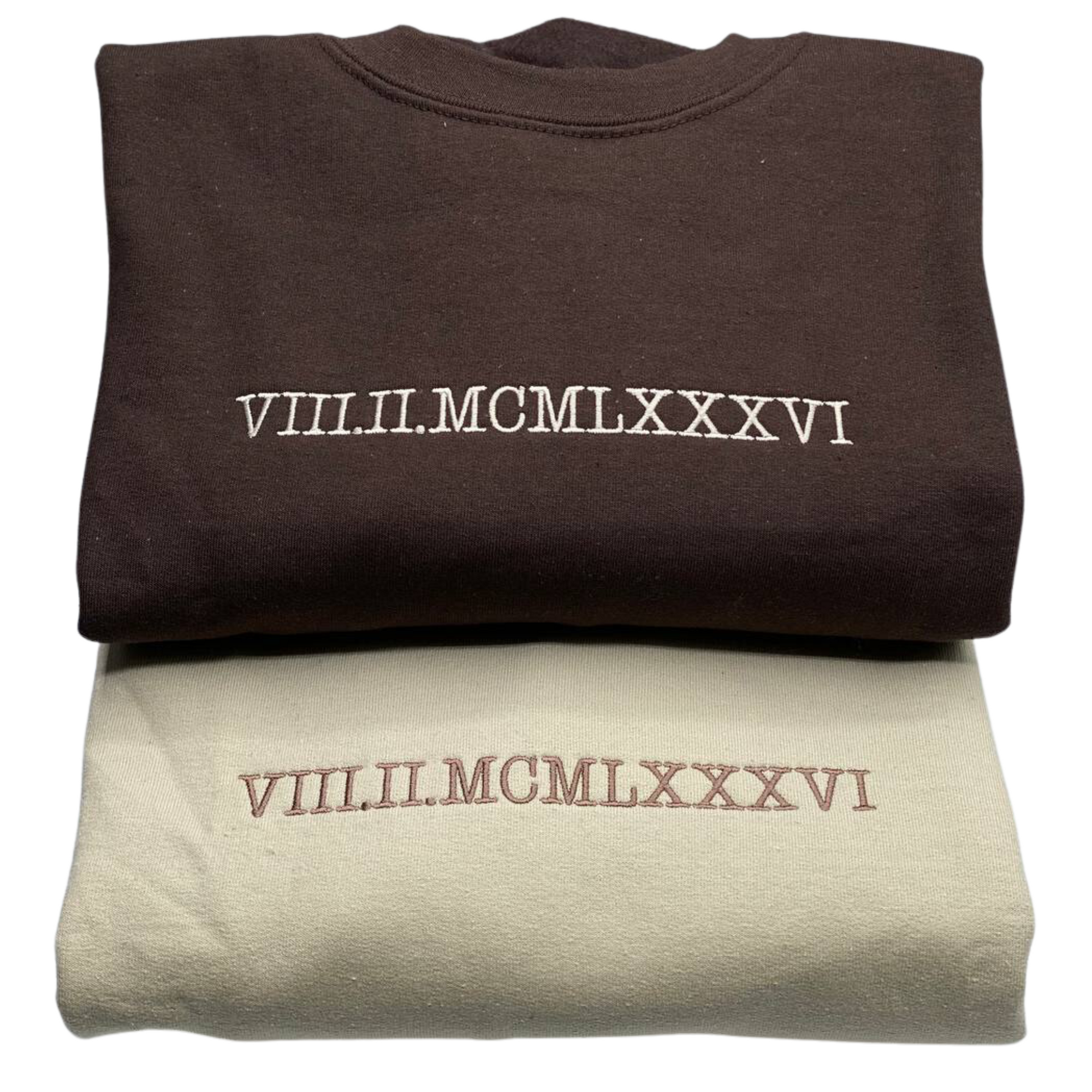 His and Hers Matching Hoodies Gift, Custom Embroidered Roman Numeral Sweatshirt, Hoodie Gift em3