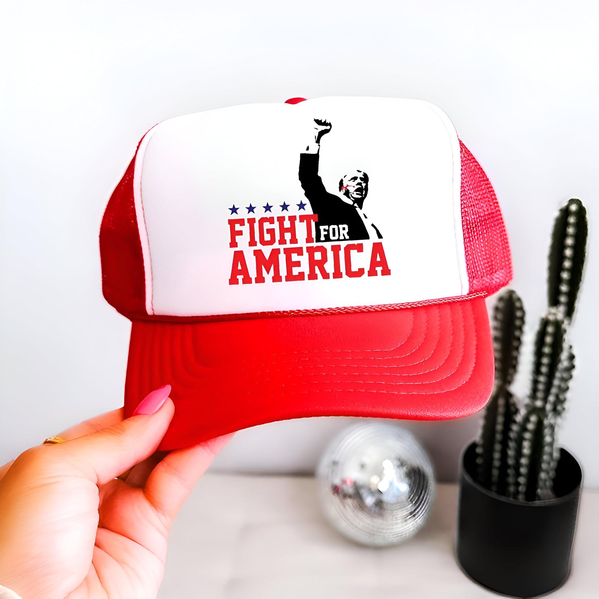 Fight Donald Trump Trucker Hat, I Will Fight Trump, I Stand With Trump, Make America Great Again, Donald Trump Trucker Hat, Trump Trucker Hat Tu1 2