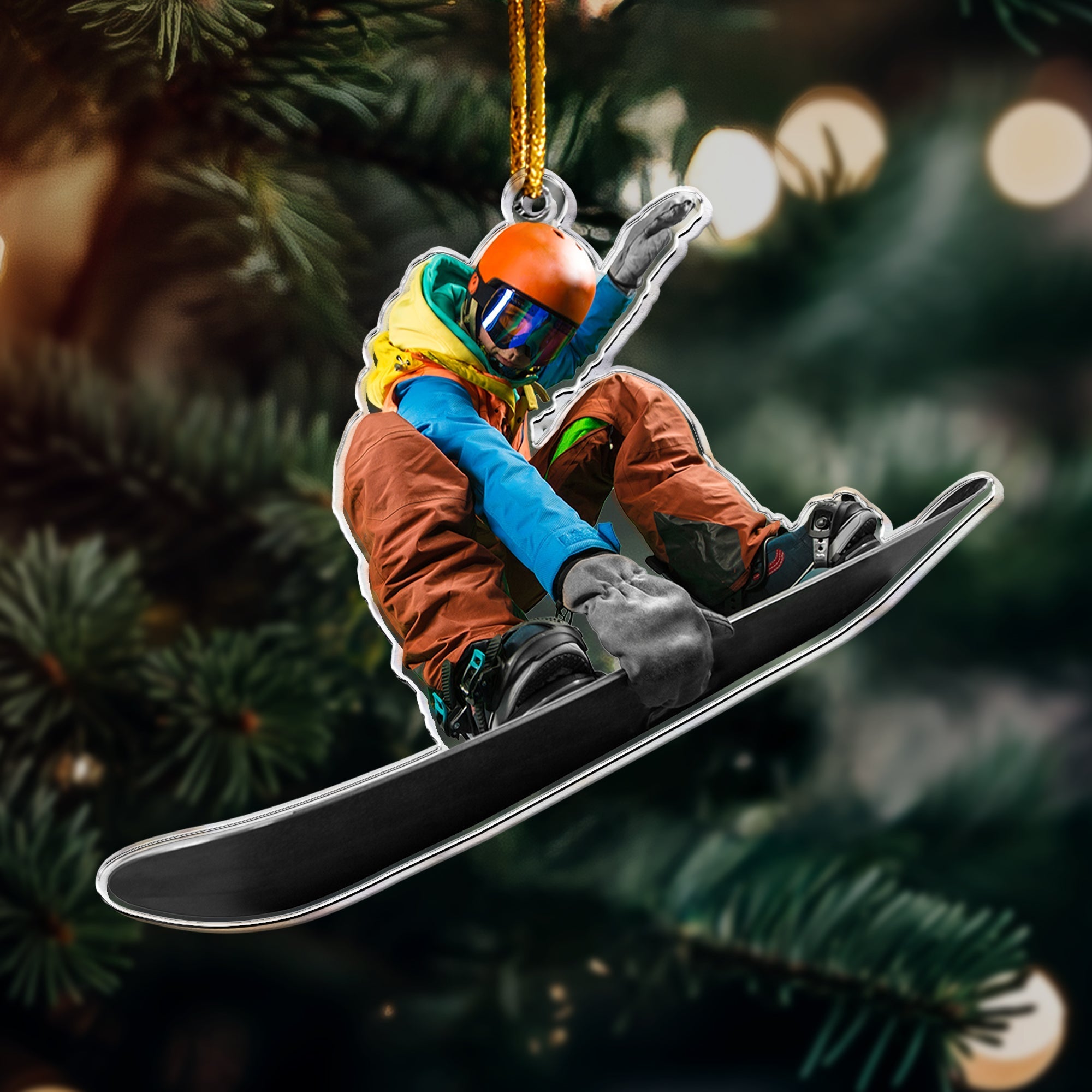 Snowboarding Gift Presents For Snowboarders - Personalized Acrylic Photo Ornament ORN0810