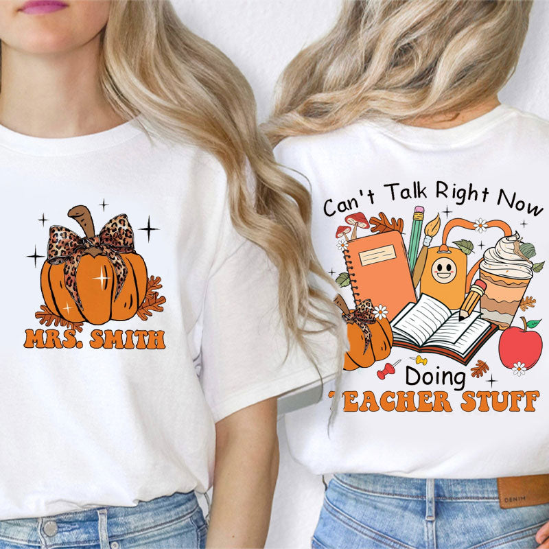 Personalized Math Teacher's Name In My Math Teacher Era Teacher Two Sided T-Shirt 2MAT68