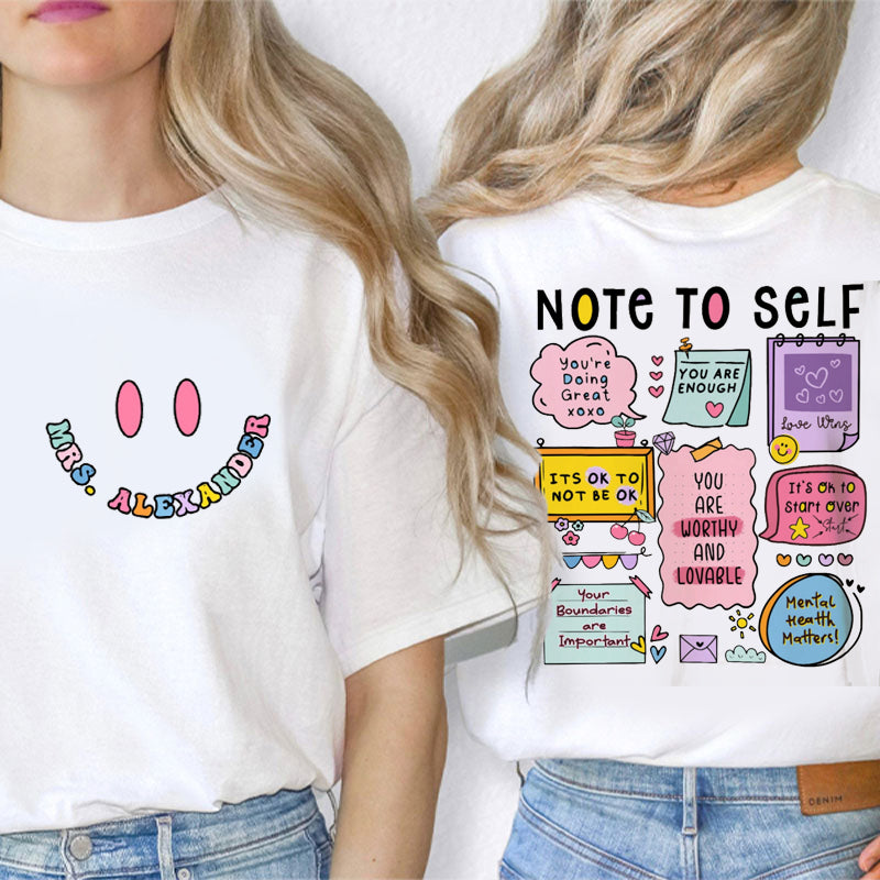 Personalized You Are Worthy And Lovable Teacher Two Sided T-Shirt 2MAT88