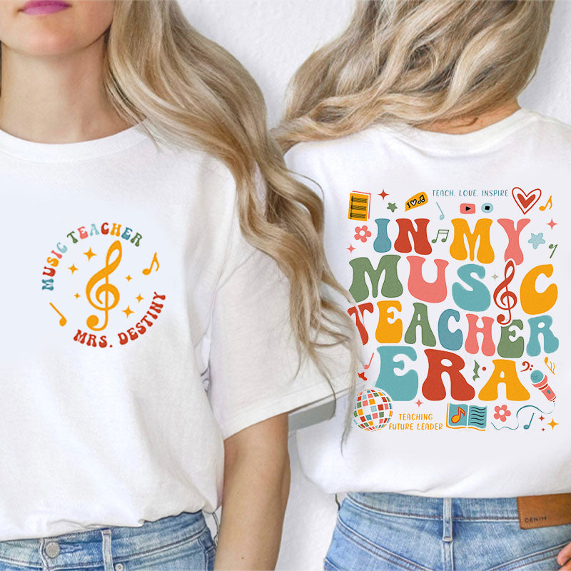 Personalized In My Back To School Era Teacher Two Sided T-Shirt inmy