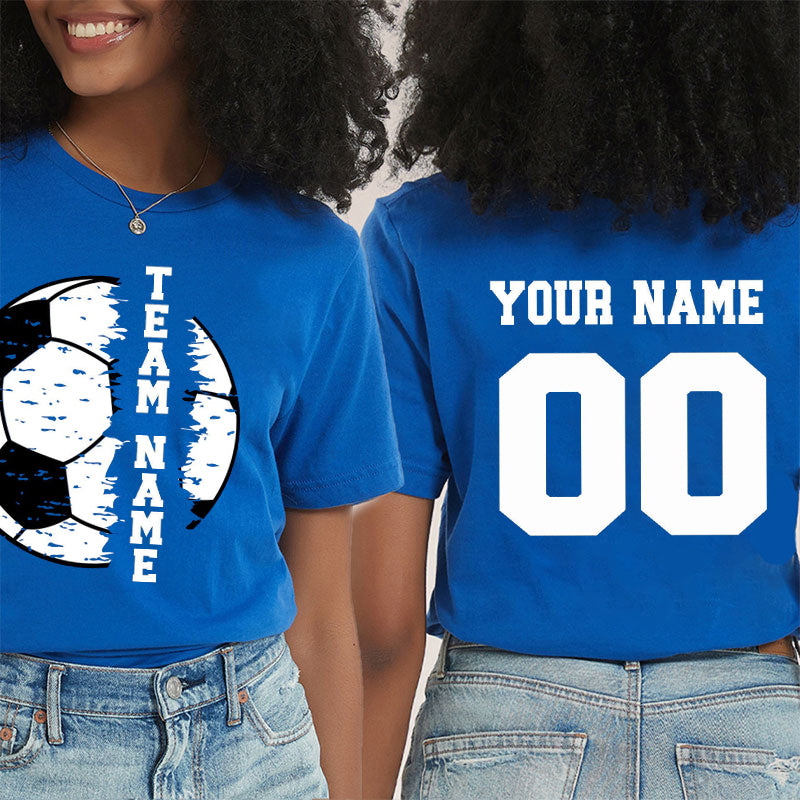 Personalized Your Name Football Team Teacher Two Sided T-Shirt 2MAT88