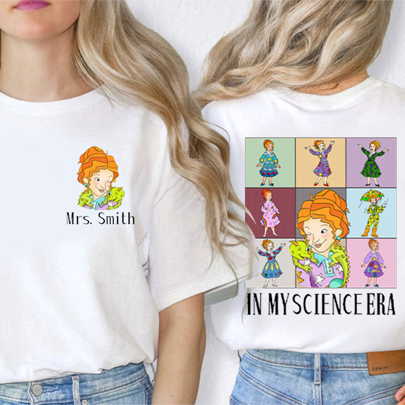 Personalized Name In My Science Era Teacher Two Sided T-Shirt inmy