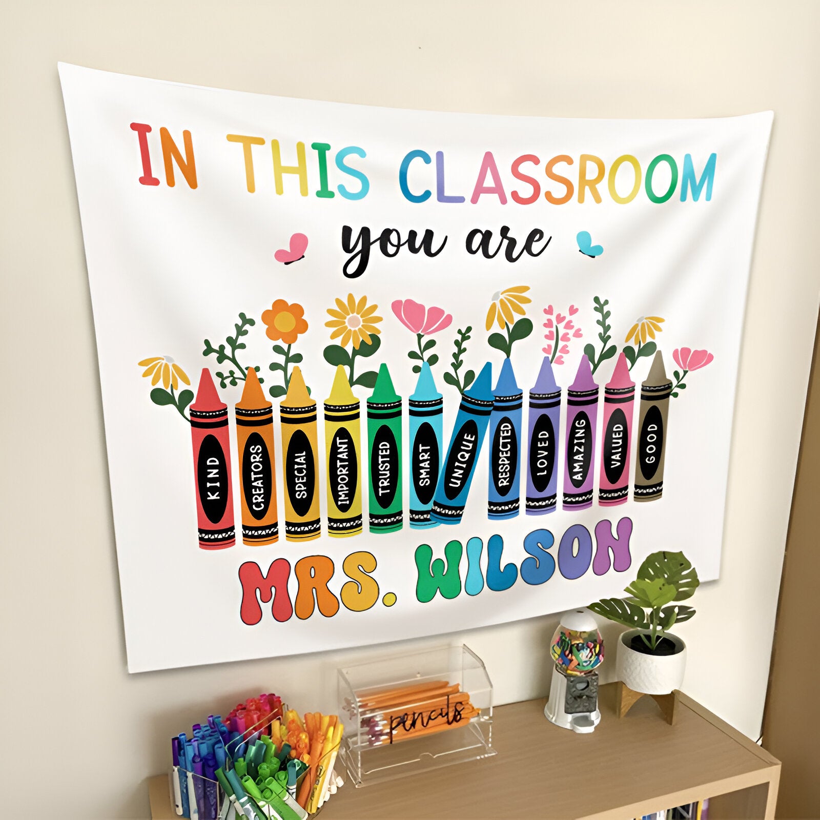 Personalized In This Class You Are Teacher Classroom Tapestry Tapes
