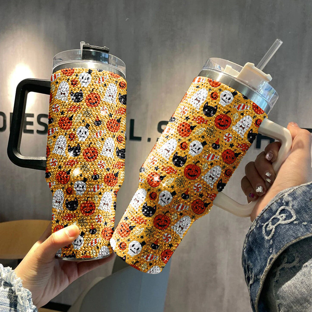 Ghost 40oz Rhinestone Tumbler, Halloween Ghostie Bling Tumbler, Halloween Gift Idea, Ghost Season Fall Cup, Cute Ghost Tumbler, Bling Cup TUM2908