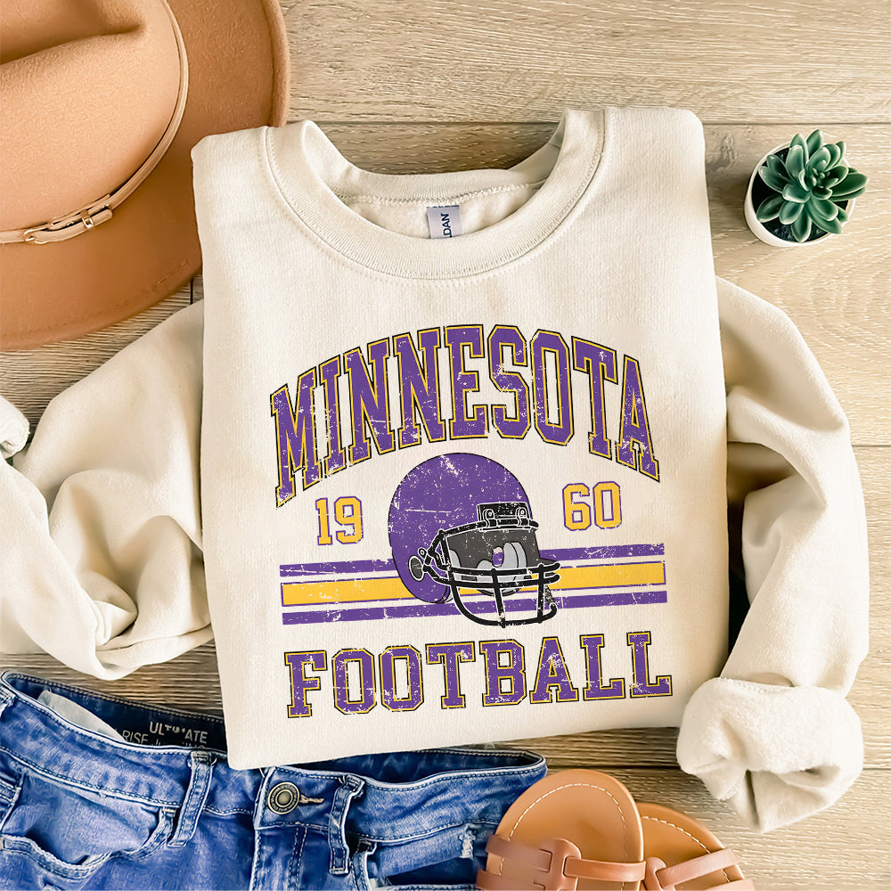 Vintage Minnesota Sweatshirt For Him, Minnesota Football Gift For Women, Retro Minnesota Football Sweater, Minnesota Football Crewneck SP1010 10