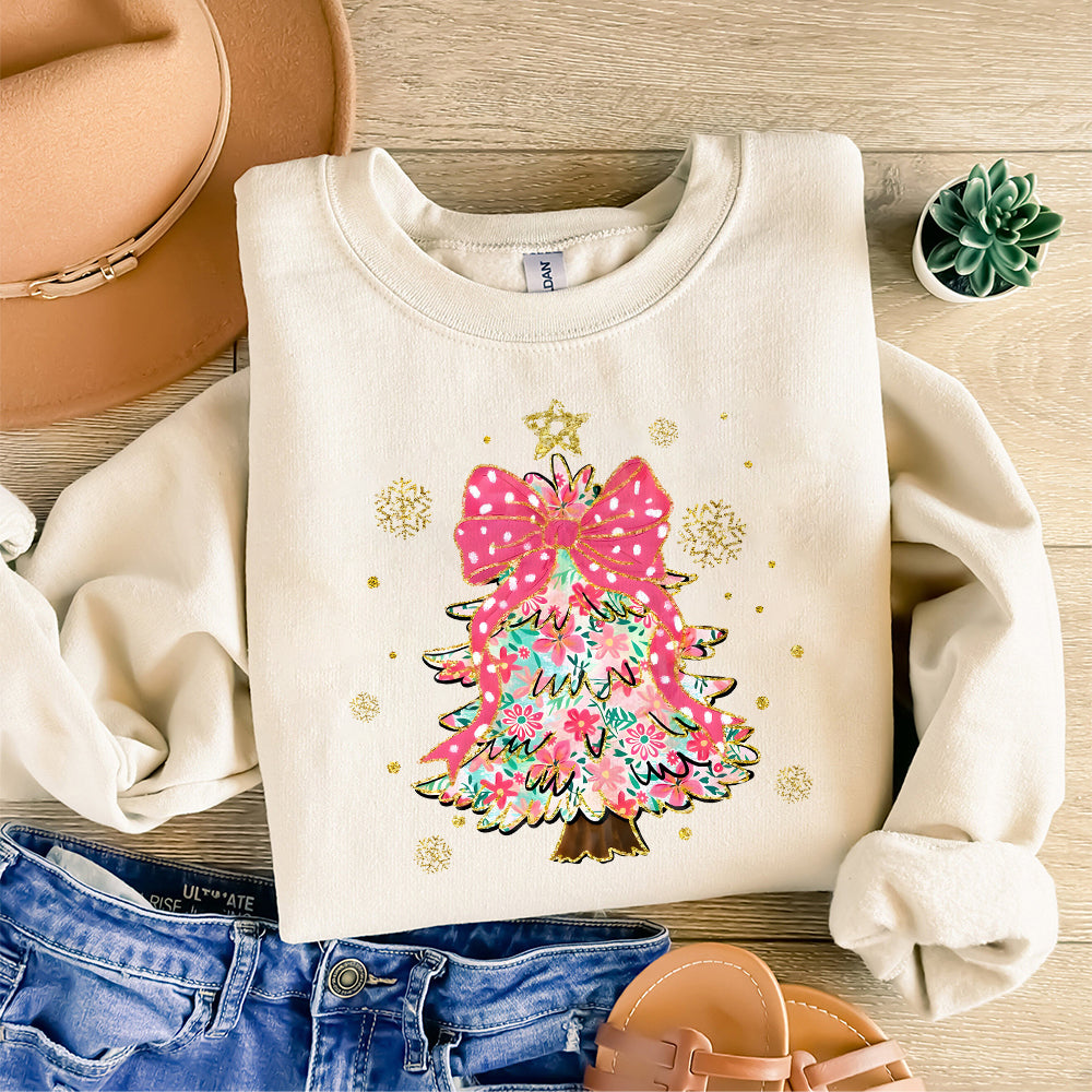 Pink floral christmas coquette png bundle, Pink Green brushstroke merry png, christmas png, christmas tree png, nutcracker png, Floral cross PNG1510 07 1 NPN