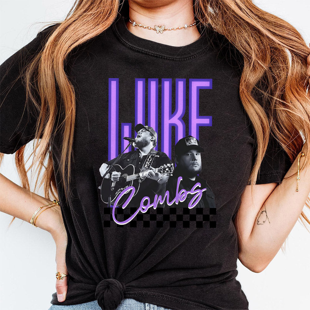 Luke country neon checkered Shirt, trending county Shirt, combs Shirt, country music Shirt, combs shirt Shirt MS0410 02