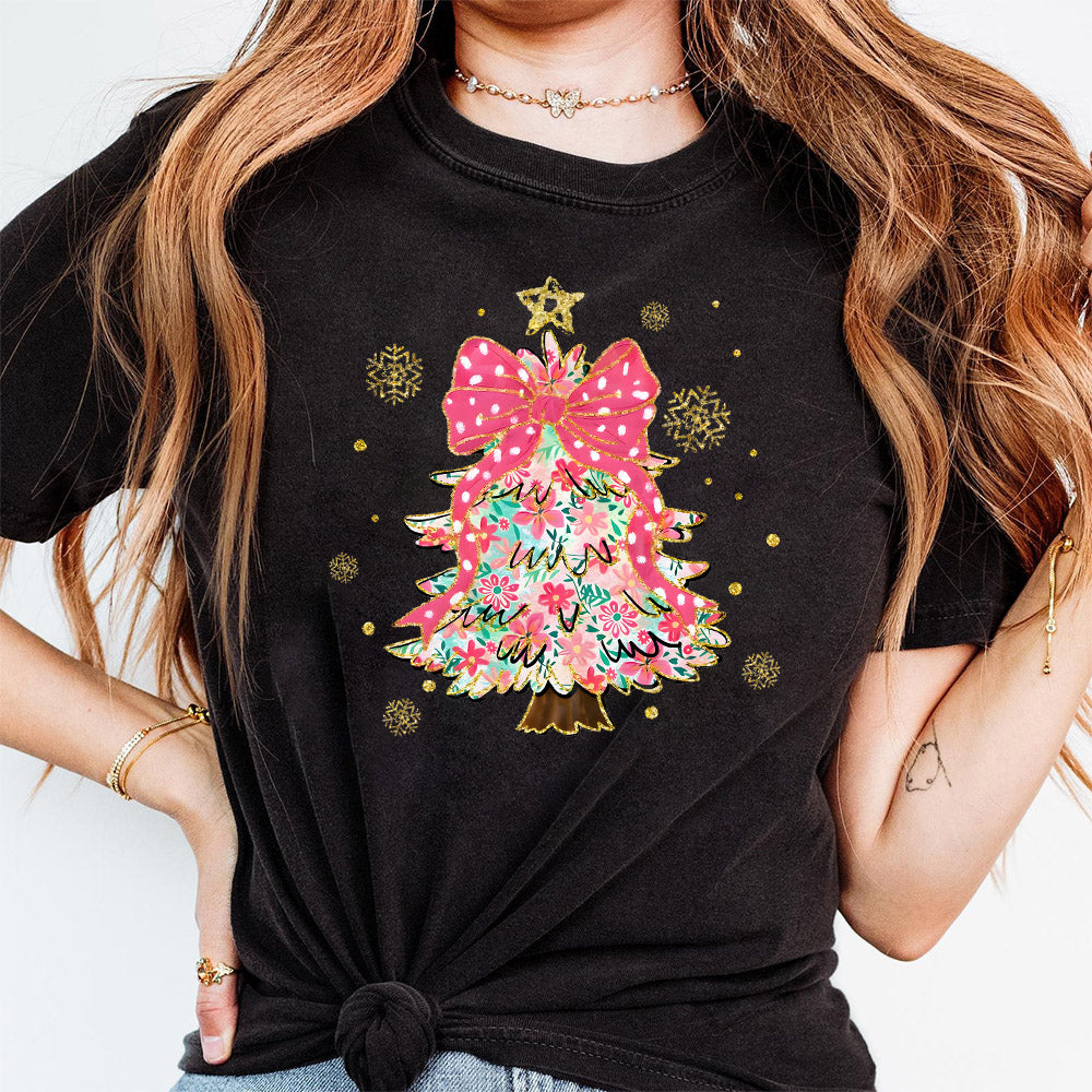 Pink floral christmas coquette png bundle, Pink Green brushstroke merry png, christmas png, christmas tree png, nutcracker png, Floral cross PNG1510 07 1 NPN