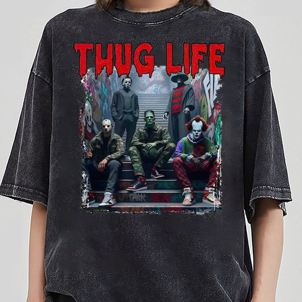 Thug Life Horror Movie Shirt, Friends Horror Characters Shirt, Horror Movie Killers Shirt, Scary Shirt, Halloween Shirt, Friend Horror Shirt  HW2008 02