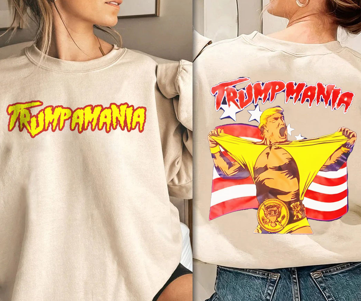 2 Side Hulk Hogan Real American 2024 Shirt, Trumpamania T-Shirt, Donald Trump Hulk Hogan Maga Shirt V2, Patriotic Shirt, USA Pride Tee