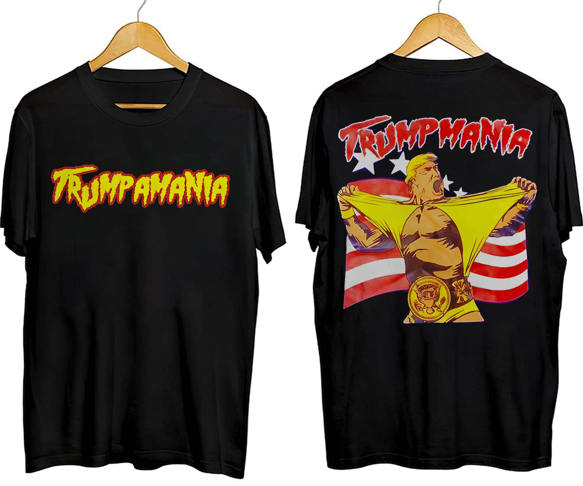 2 Side Hulk Hogan Real American 2024 Shirt, Trumpamania T-Shirt, Donald Trump Hulk Hogan Maga Shirt V2, Patriotic Shirt, USA Pride Tee