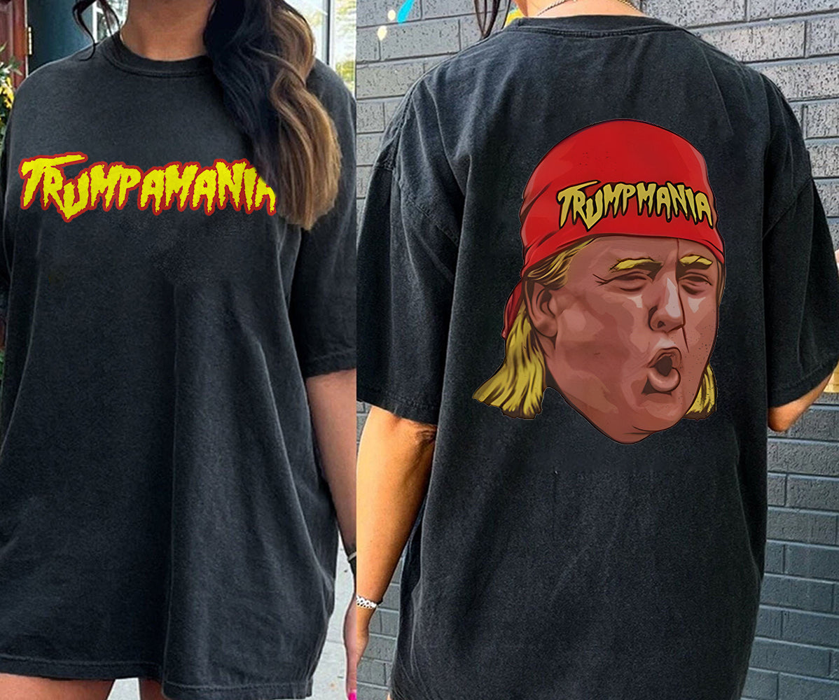 2 Side Hulk Hogan Real American 2024 Shirt, Trumpamania T-Shirt, Donald Trump Hulk Hogan Maga Shirt V3, Patriotic Shirt, USA Pride Tee