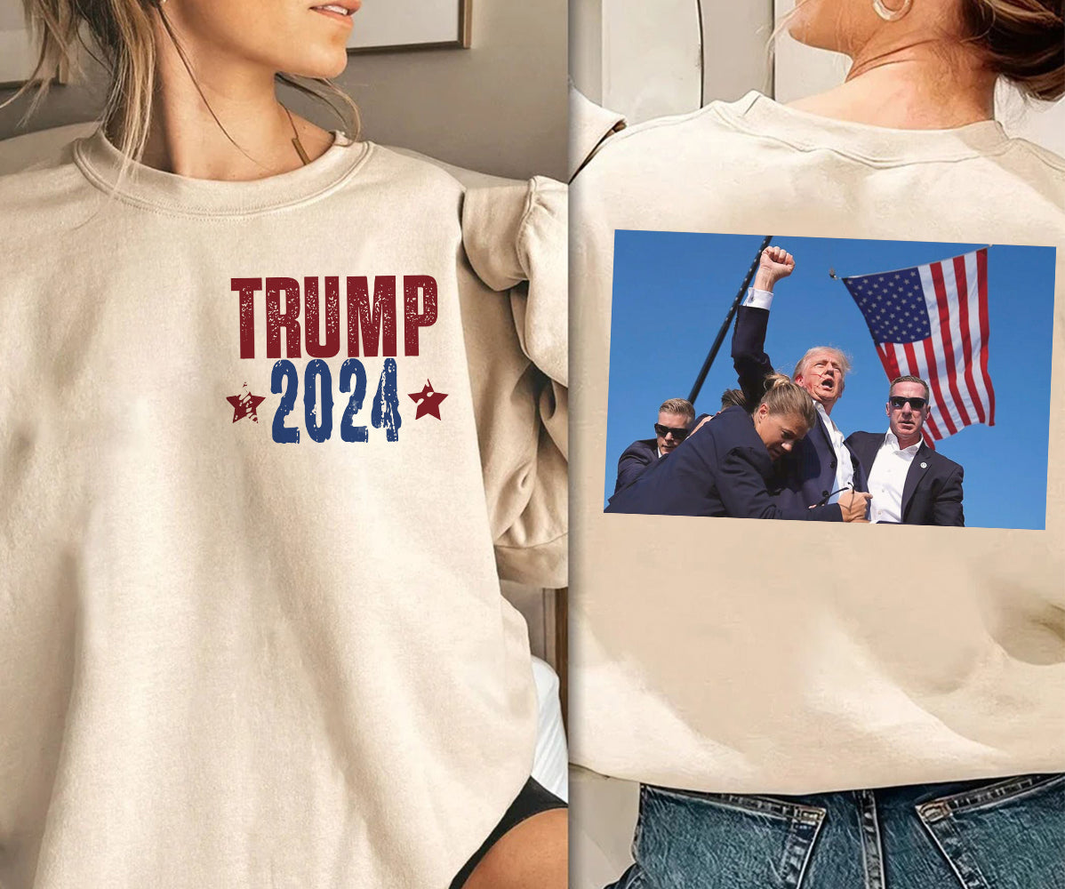 2 Sides Trump 2024 Shirt, Trump Shot Shirt, Trump Pennsylvania Rally, Republican Gifts, President Trump, MAGA Shirt, Political Shirt, Election Shirt