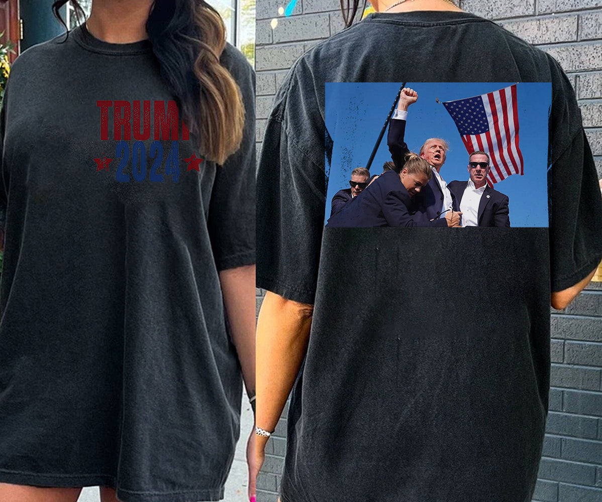 2 Sides Trump 2024 Shirt, Trump Shot Shirt, Trump Pennsylvania Rally, Republican Gifts, President Trump, MAGA Shirt, Political Shirt, Election Shirt