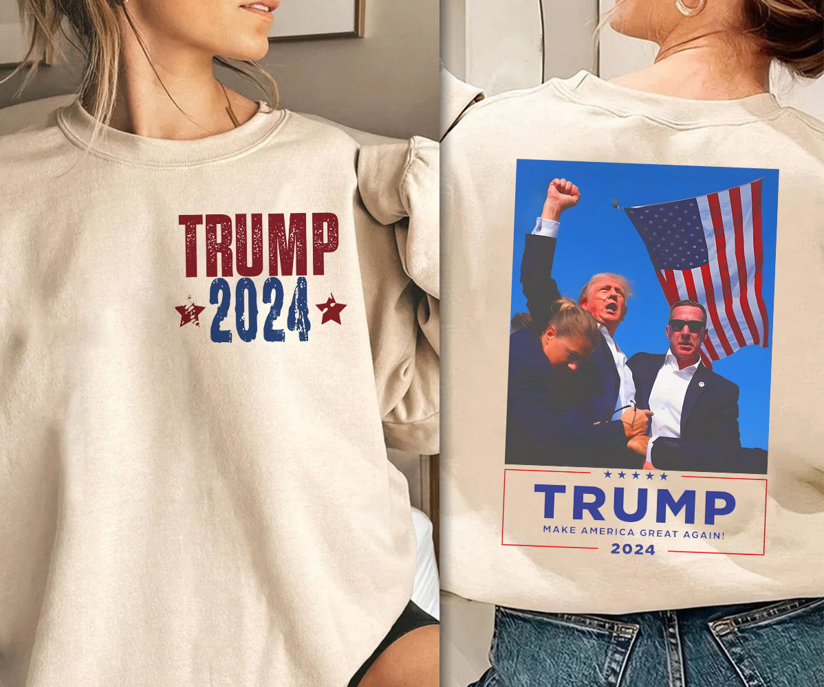 2 Sides Trump 2024 Shirt, Trump Shot Shirt, Trump Pennsylvania Rally, Republican Gifts, President Trump,TD15J7 MAGA Shirt, Political Shirt