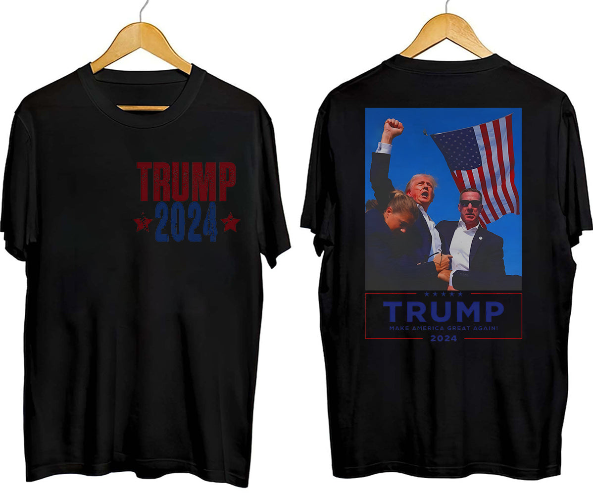 2 Sides Trump 2024 Shirt, Trump Shot Shirt, Trump Pennsylvania Rally, Republican Gifts, President Trump,TD15J7 MAGA Shirt, Political Shirt