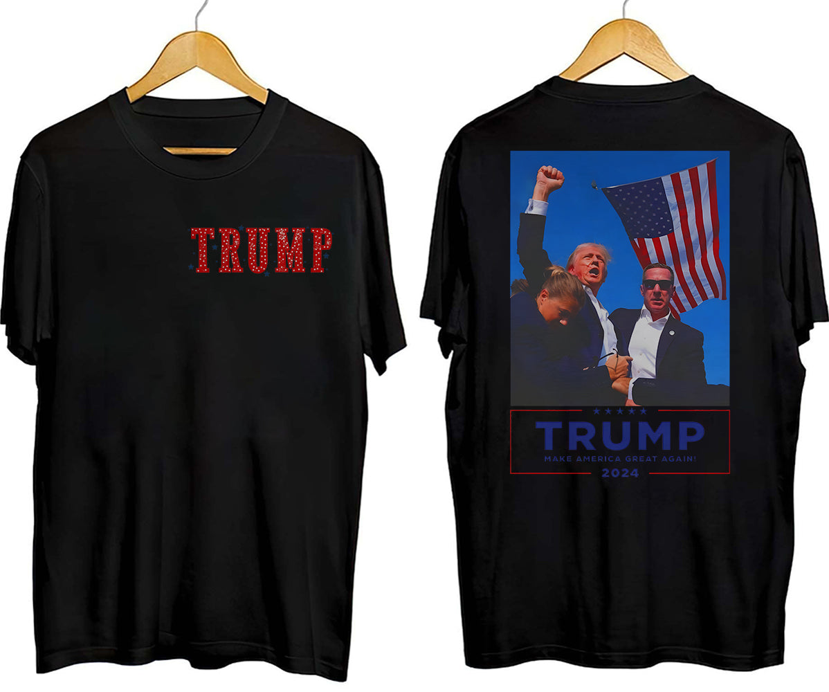 2 Sides Trump 2024 Shirt, Trump Shot Shirt, Trump Pennsylvania Rally, Republican Gifts, President Trump,TD15J8 MAGA Shirt, Political Shirt