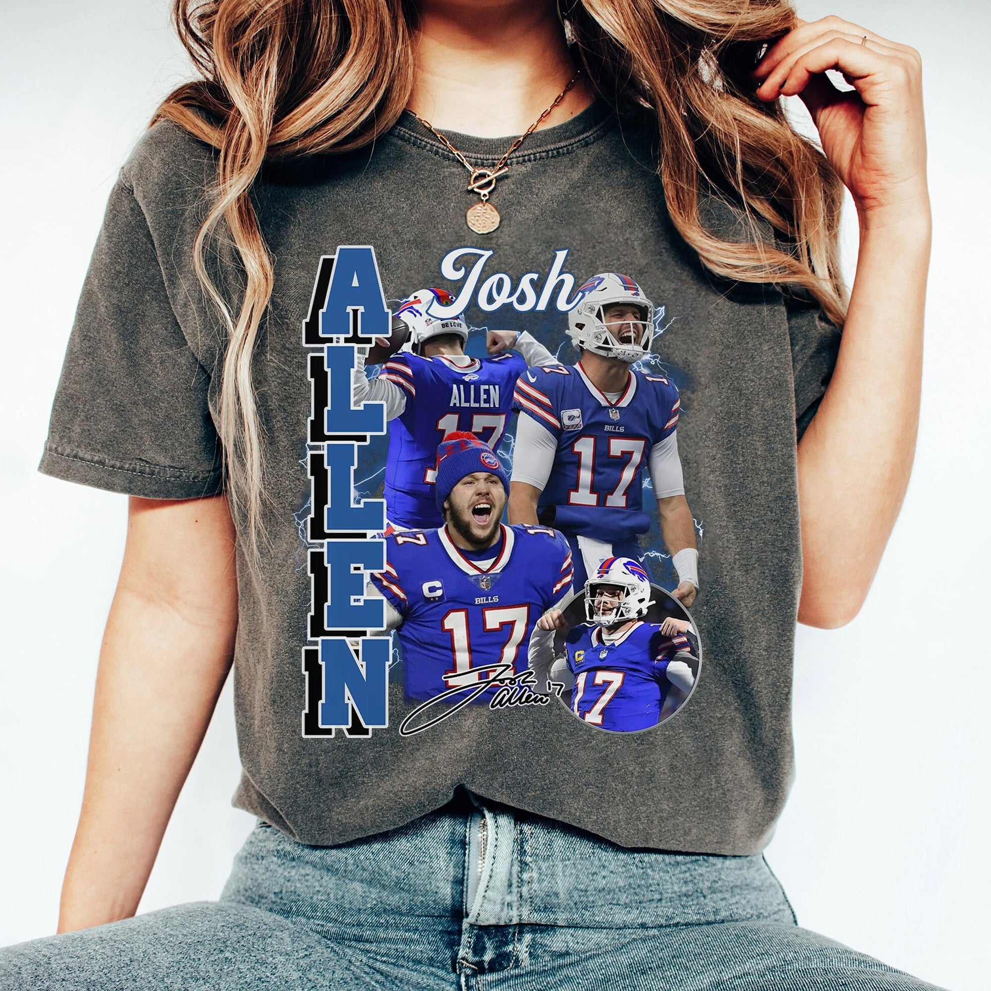 Vintage Josh Allen Shirt, Sweatshirt, Hoodie, Football shirt, Classic 90s Graphic Tee, Unisex, Vintage Bootleg, Oversized T-shirt JJJ