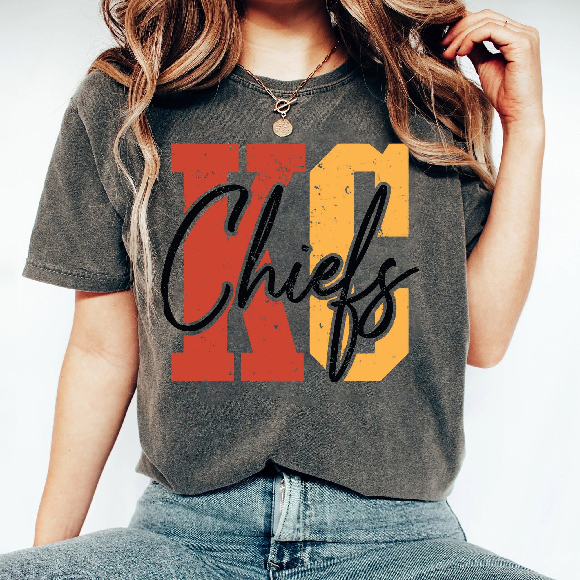 Chiefs sweatshirt, KC Chiefs in my heart Hoodie, Kansas City Football T shirt, Gift For Football Fan Tee, KC Football T shirt AAA