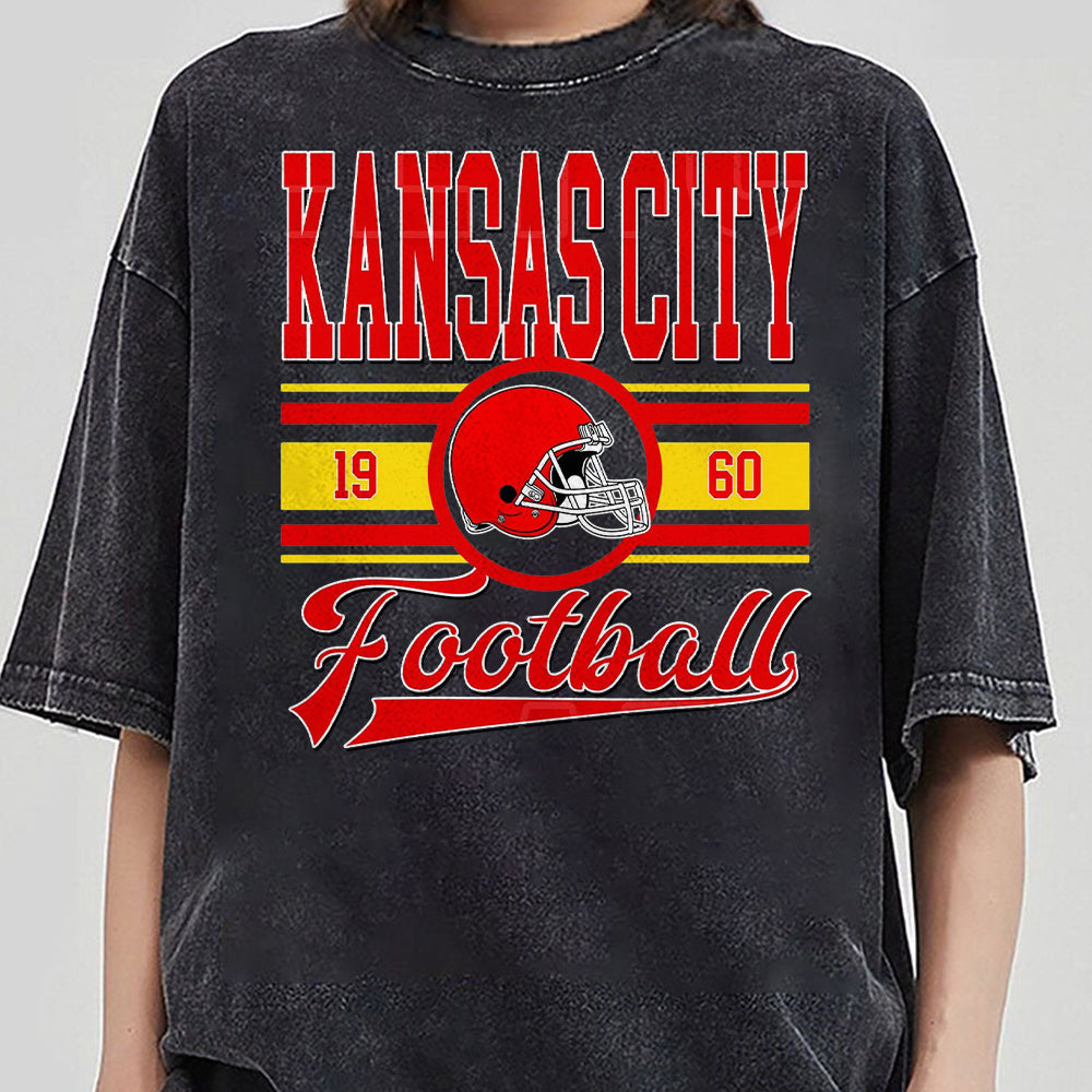 Kansas City Football s Vintage Style T-Shirt, Kansas City Football Crewneck, Football T-Shirt, Kansas City Fan Gift EEE TDCAO