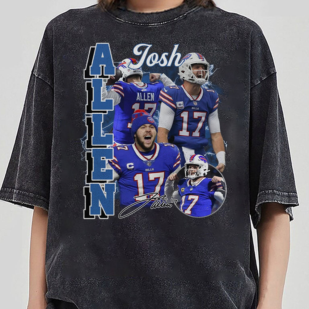 Vintage Josh Allen Shirt, Sweatshirt, Hoodie, Football shirt, Classic 90s Graphic Tee, Unisex, Vintage Bootleg, Oversized T-shirt JJJ