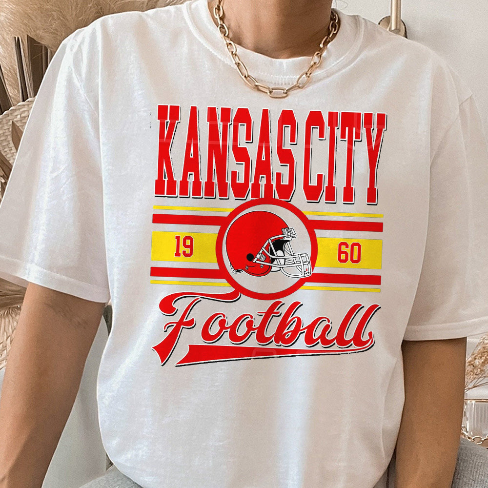 Kansas City Football s Vintage Style T-Shirt, Kansas City Football Crewneck, Football T-Shirt, Kansas City Fan Gift EEE TDCAO