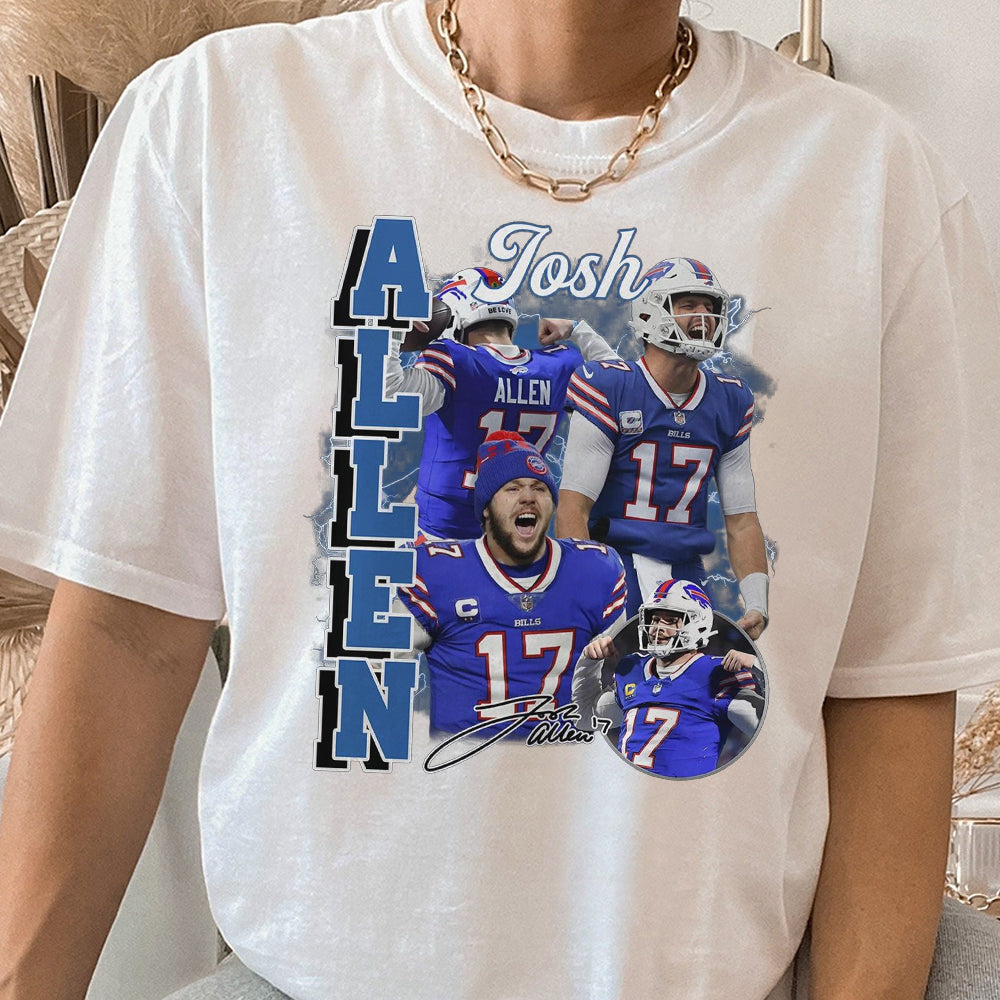 Vintage Josh Allen Shirt, Sweatshirt, Hoodie, Football shirt, Classic 90s Graphic Tee, Unisex, Vintage Bootleg, Oversized T-shirt JJJ