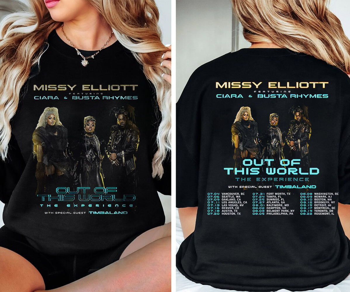 2024 Tour Missy Elliott x Ciara & Busta T-Shirt, Out of This World 2024 Tour Shirt, Missy Elliott Rap Tour Merch, Missy Elliott Fan Gift