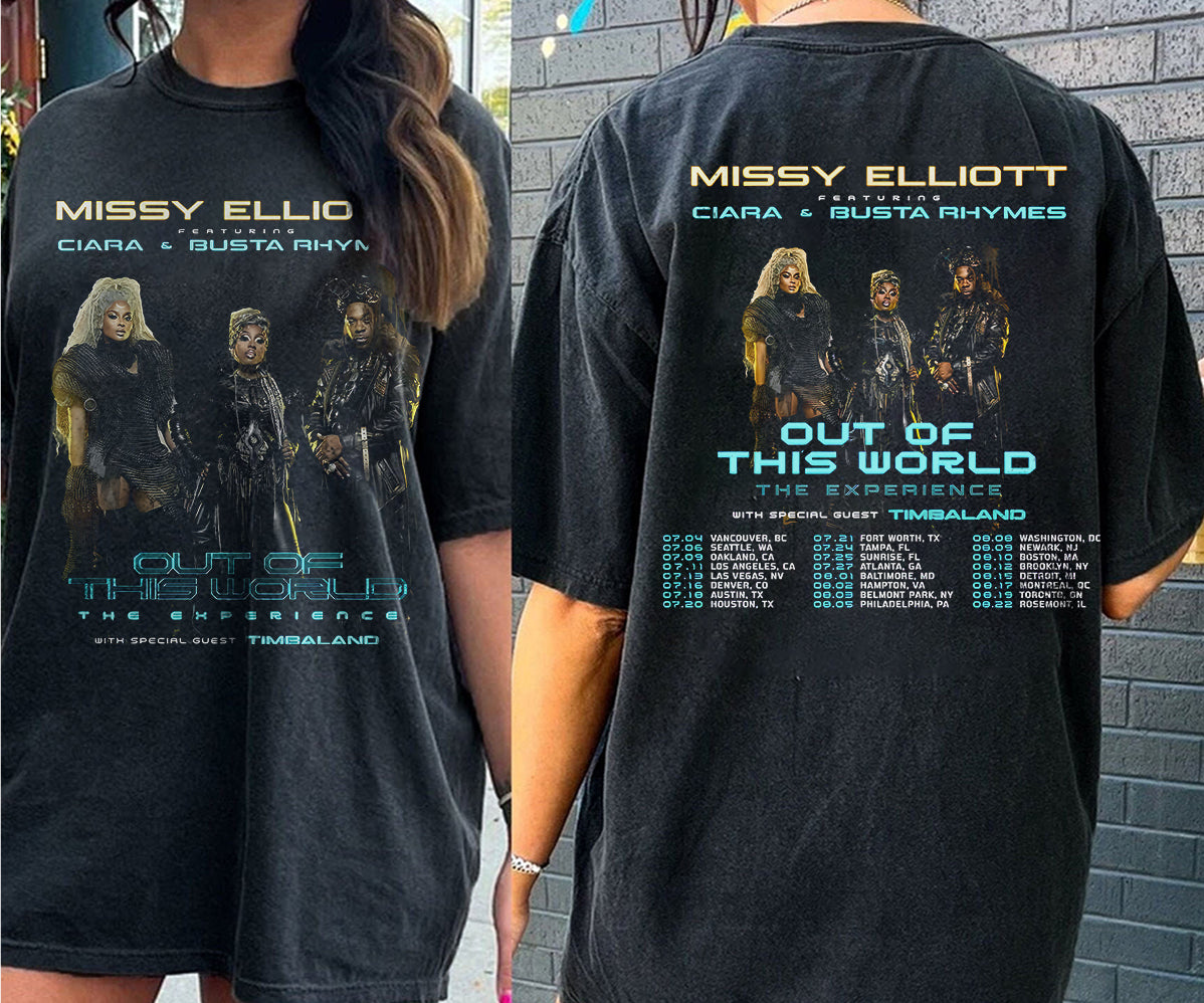 2024 Tour Missy Elliott x Ciara & Busta T-Shirt, Out of This World 2024 Tour Shirt, Missy Elliott Rap Tour Merch, Missy Elliott Fan Gift