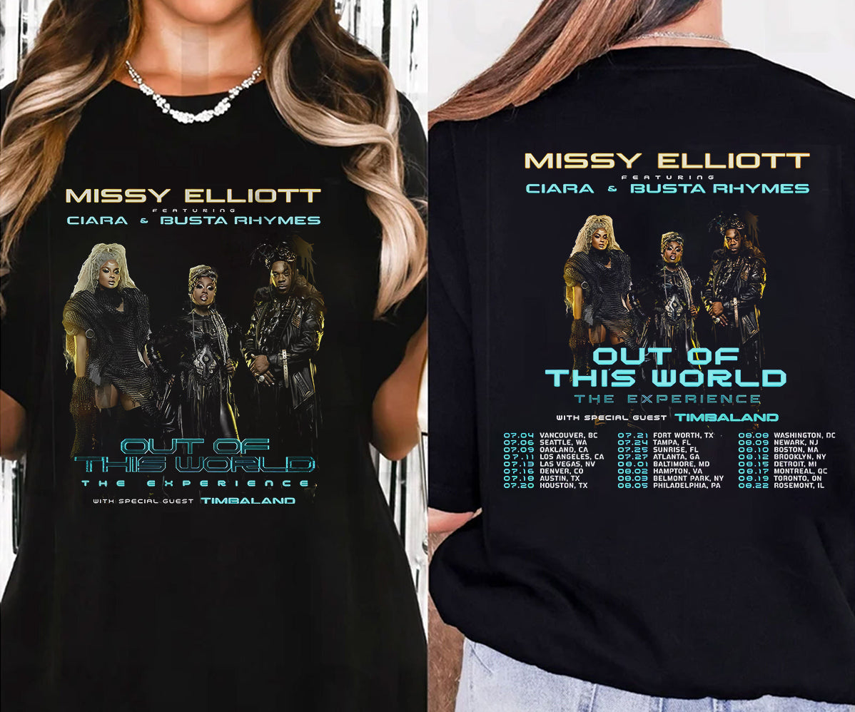 2024 Tour Missy Elliott x Ciara & Busta T-Shirt, Out of This World 2024 Tour Shirt, Missy Elliott Rap Tour Merch, Missy Elliott Fan Gift