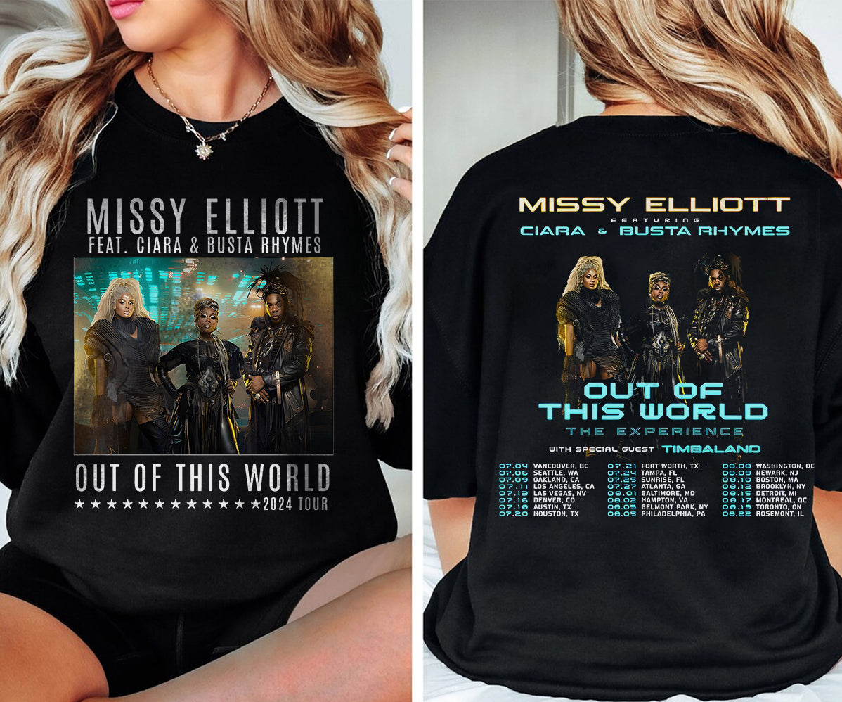 2024 Tour Missy Elliott x Ciara & Busta T-Shirt, Out of This World 2024 Tour Shirt V2, Missy Elliott Rap Tour Merch, Missy Elliott Fan Gift