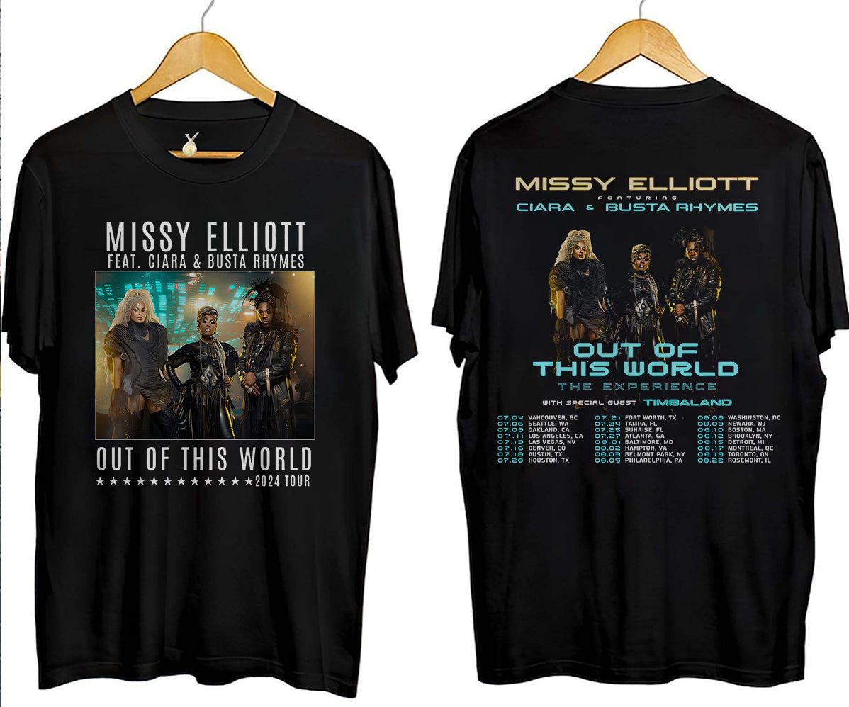 2024 Tour Missy Elliott x Ciara & Busta T-Shirt, Out of This World 2024 Tour Shirt V2, Missy Elliott Rap Tour Merch, Missy Elliott Fan Gift