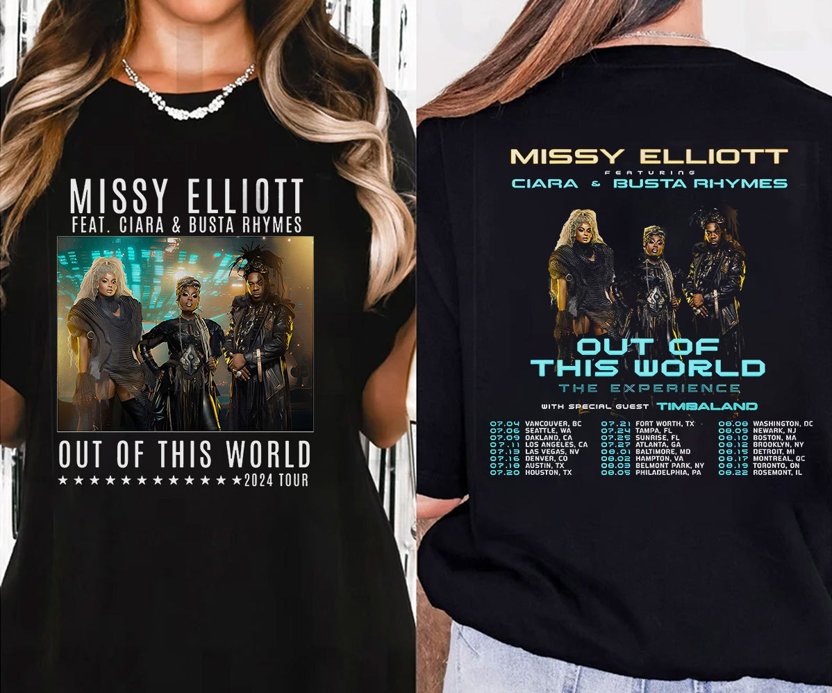 2024 Tour Missy Elliott x Ciara & Busta T-Shirt, Out of This World 2024 Tour Shirt V2, Missy Elliott Rap Tour Merch, Missy Elliott Fan Gift