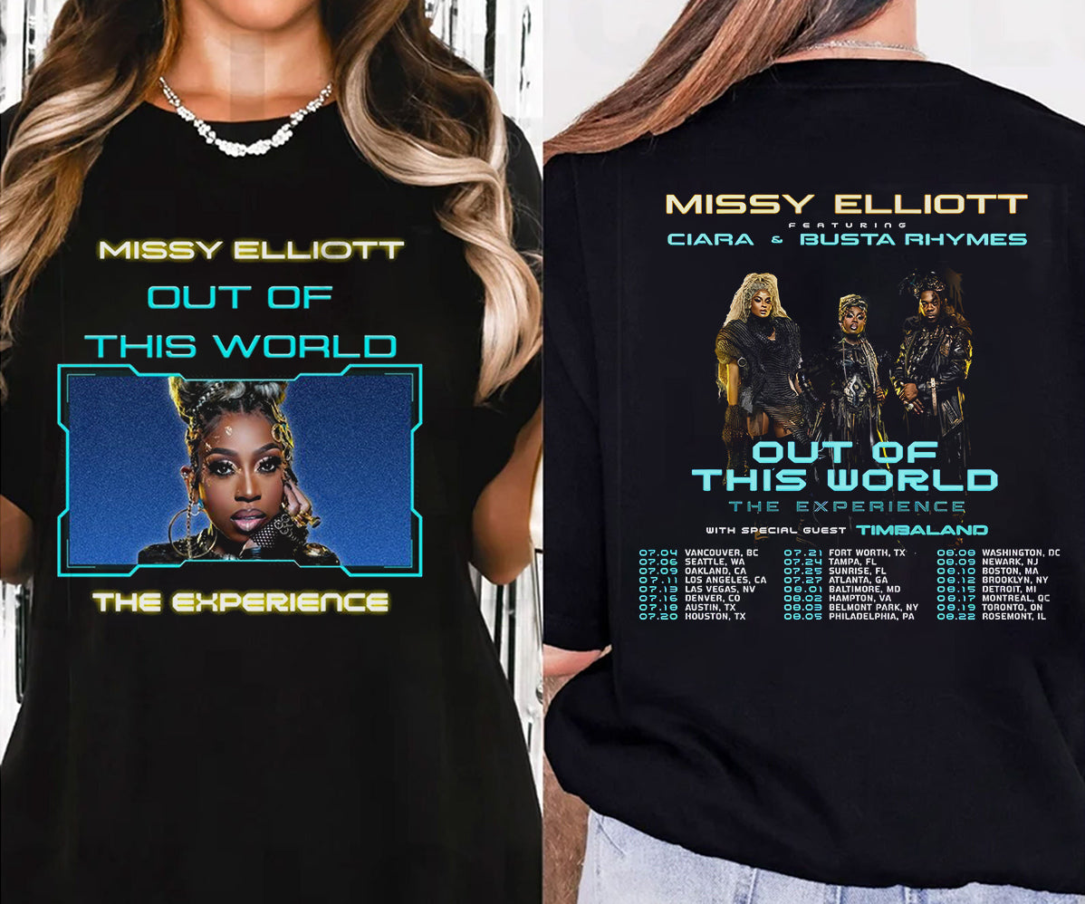 2024 Tour Missy Elliott x Ciara & Busta T-Shirt, Out of This World 2024 Tour Shirt V3, Missy Elliott Rap Tour Merch, Missy Elliott Fan Gift